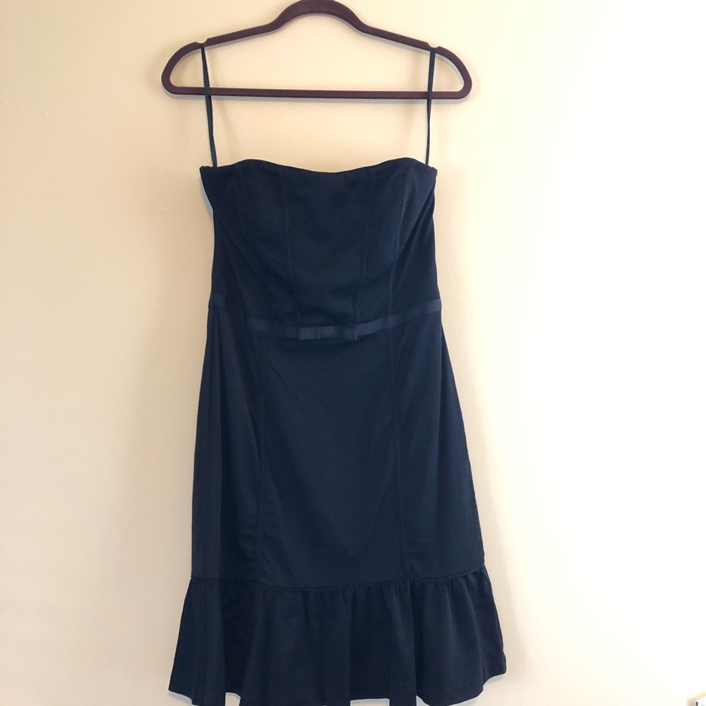 White House Black Market black strapless bow dress